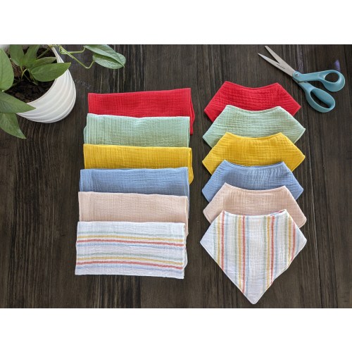 baby & toddler muslin bandana bib + burp cloth set