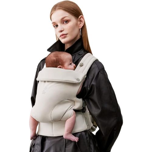 Bc Babycare CocoonGo Baby Carrier – CloudTouch Soft & Ergonomic Baby Carrier for 7–44 lbs | Easy to Wear, Adjustable Fit, Travel-Ready, Machine Washable (Light Beige)
