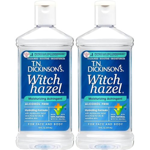 T.N. Dickinson's Witch Hazel Alcohol Free Moisturizing Astringent | 100% Natural Witch Hazel | Calms,Nourishes,Hydrates Skin-| for Face & Body-| 16 Fl Oz,(Pack of 2)