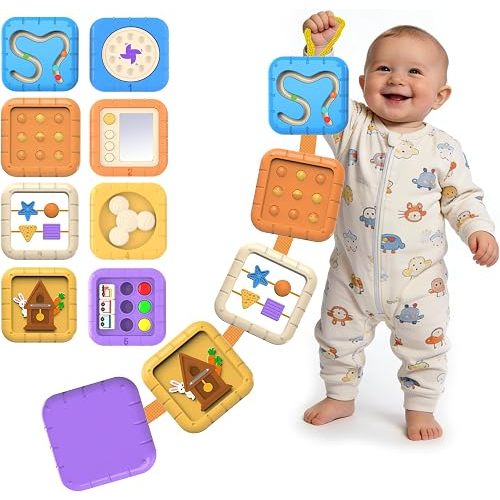 Busy Board Montessori Toys for 1 Year Old Boy Girl, Baby Plane Travel & Road Trip Essential, Sensory Learning Toys for Toddlers 1-3, Birthday Gifts for 1 2 Year Old Boys Girls