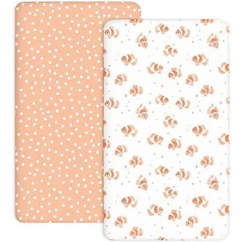 Crib Sheets 2 Pack, 28"x52" Fitted Baby Sheets for Boys & Girls