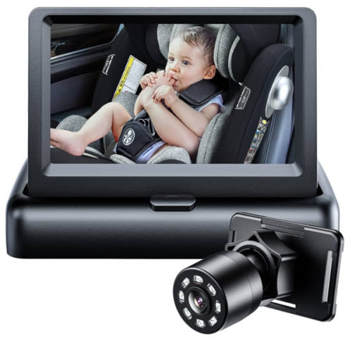 Itomoro Baby Car Mirror, View Infant in Rear Facing Seat with Wide Crystal Clear View,360° Rotation Plug and Play Easy Install baby car monitor 1080p