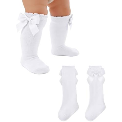 American Trends Baby Knee High Socks Long Infant Toddler Socks for Baby Girls Bow Stocking