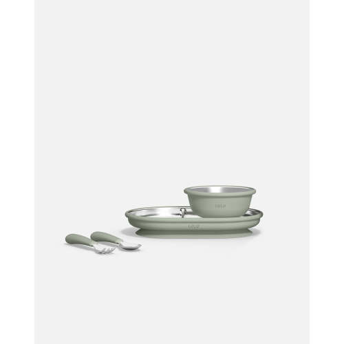 Stainless Mealtime Essentials - 4pc Set - Sage