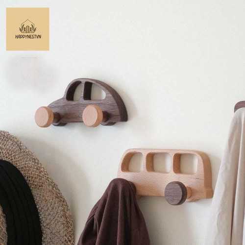 Wooden Car Wall Hooks For Kids Room, Cute Vehicle Shape Hangers, Nursery Wall Decor, Boys Room Accessories, Wooden Coat Bag Towel Rack