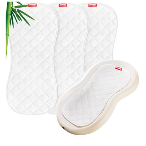 Moonsea Quilted Thicker Changing Pad Liner 3 Pack Waterproof, Fit for Changing Table Liners are Warm On a Baby's Back Non-Slip Design Reusable Pads Machine Washable, White