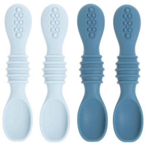 Toddler Silicone Spoons Led Weaning 4-Pack, First Stage Feeding Spoon Set Gum Friendly BPA Lead Phthalate and Plastic Free