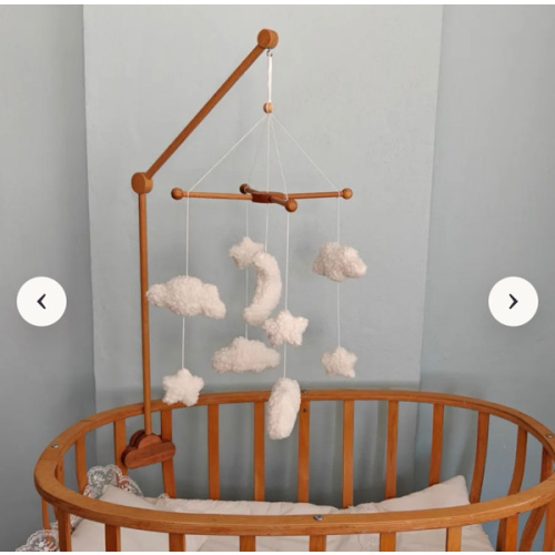 Natural Wood Baby Crib Mobile Hanger Arm: Universal Fit