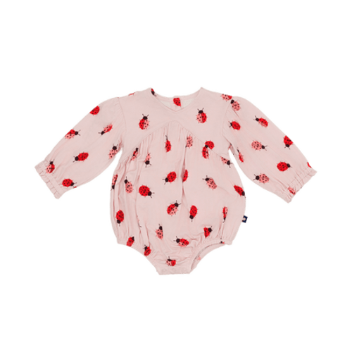 Bubble Romper in Ladybug Lane