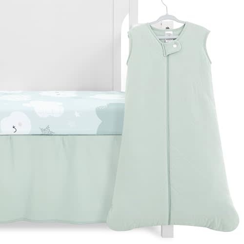 Evolur Dreamer 3 Piece Mini Crib Bedding Set, Machine Washable, Soft and Breathable Toddler Bedding Set, Includes Fitted Sheet, Comfortor and Crib Skirt