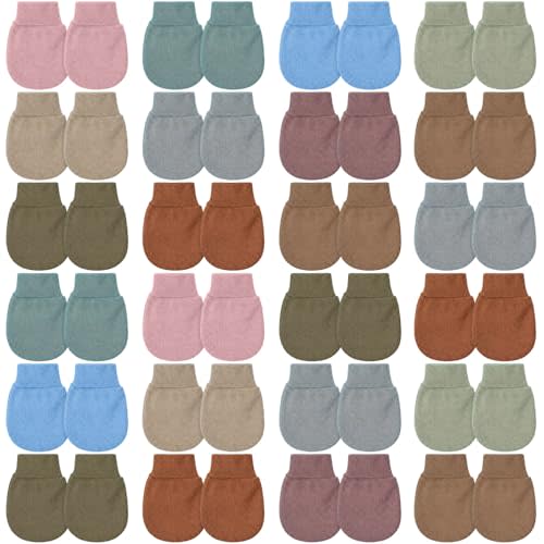 Geyoga 24 Pairs Newborn Baby Mittens No Scratch