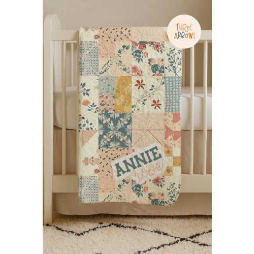 Crib Quilt Boy or Girl, Personalized Baby Quilt, Patchwork Baby Quilt, Gender Neutral Baby Gift, Baby Shower Gift, Baby Nursery Blanket