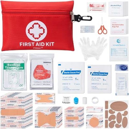 150 Pcs Mini Travel First Aid Kit for Travel, Car, Home, Camping