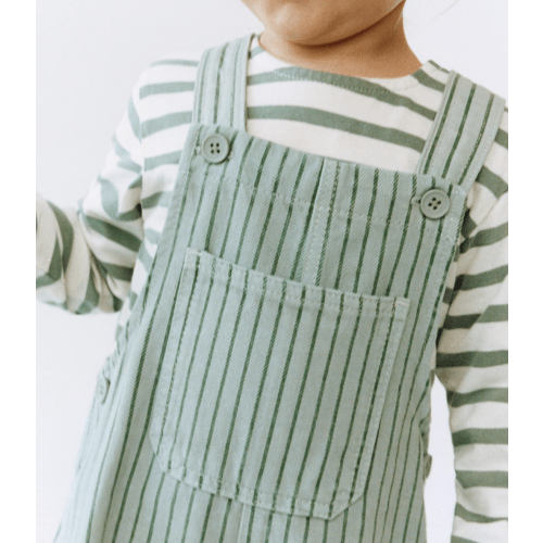 STRIPED TWILL OVERALLS - Sea green | ZARA United States