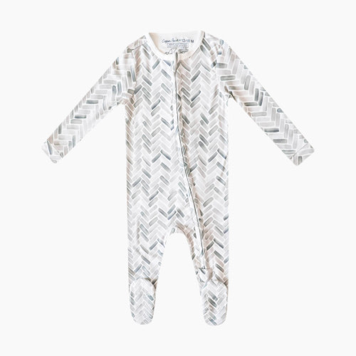Copper Pearl Printed Zip-Up Footie - Alta, 0-3 M
