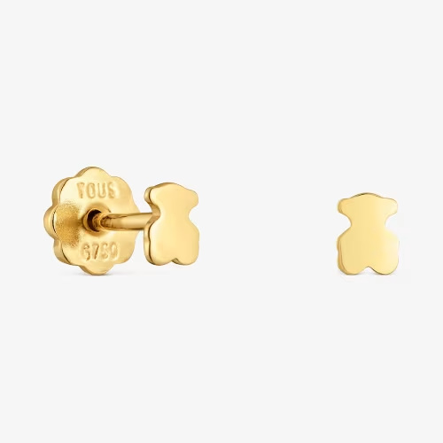 18K solid gold bear-motif Earrings Basics