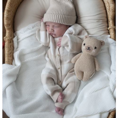 Gingham Knit Jumpsuit in Tan – Sweet June