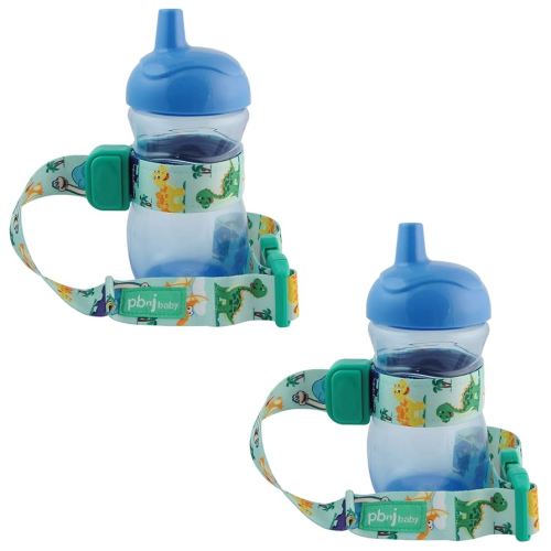 SippyPal Sippy Cup Holder Strap Leash Tether (Dinosaur 2-Pack)