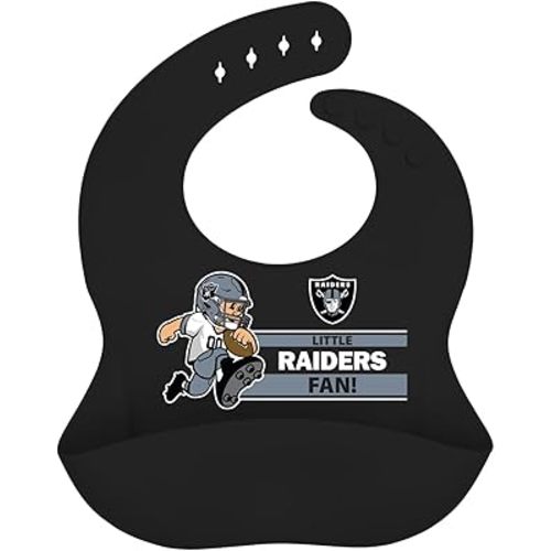 Baby Fanatic Las Vegas Raiders Silicone Bib - Premium Quality, Educational, and Fun Activity for Kids and Families - Great Gift Idea for Holidays, Birthdays, and Everyday Playtime