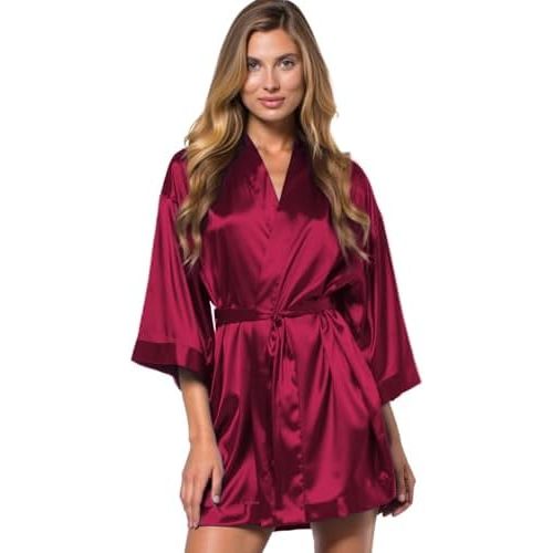 Turquaz Women's Bride Bridesmaids Silky Robe Satin Kimono Robes for Women Lingerie
