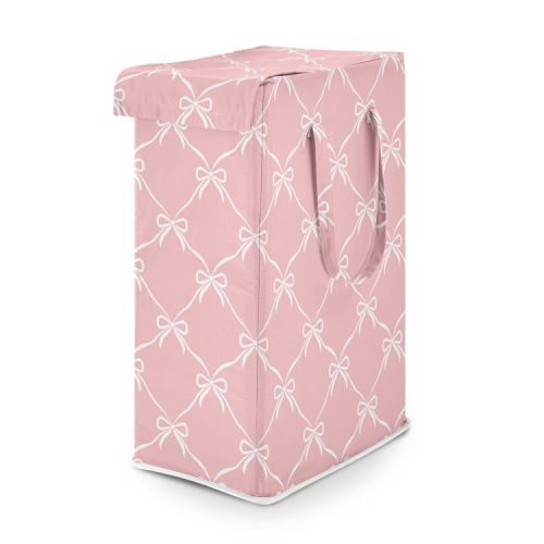 Sweet Jojo Designs Baby Girl Foldable Laundry Hamper with Handles Ballerina and Ballet Bows Pink and White