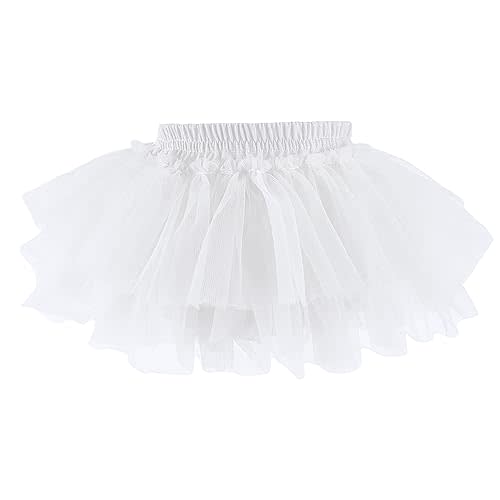 Baby Girls Soft Fluffy Tutu Skirt with Diaper Cover, Tulle Dress Skirt 3 Layers Soft for Newborn,Toddler