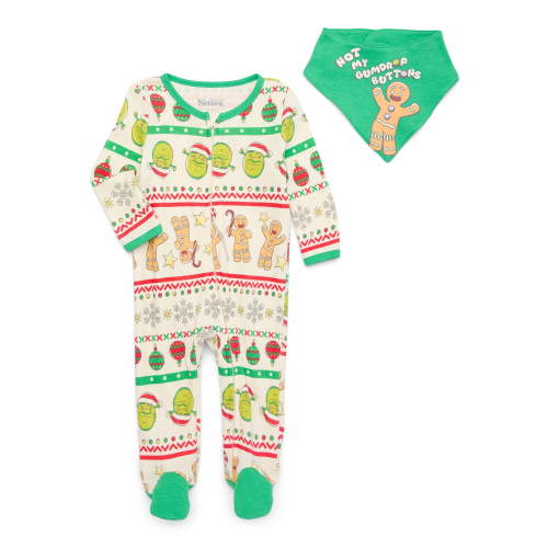 Baby Character Holiday Footed Sleep N Play & Bib Set, 2-Piece, Sizes Newborn-6/9 Months