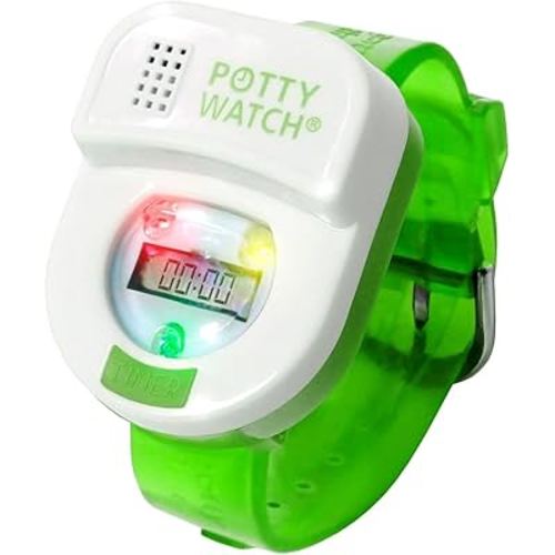 Potty Watch for Kids Potty Training - Potty Training Watch with 3 Fun Flashing Lights and Music - Water-Resistant Watch - Potty Watch Remind Kids Every 30, 60 or 90 Minutes - Green