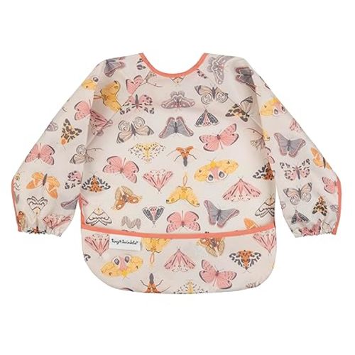 Tiny Twinkle Long Sleeve Bib for Babies & Toddlers | Waterproof Smock Bib for Eating | Machine Washable & Mess-Proof Feeding Essentials | Newborn Shower Gift (Flutter, 6–24M)