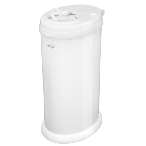 Ubbi Steel Diaper Pail, Odor Locking, No Special Bag Required, Award-Winning, Registry Must-Have, White