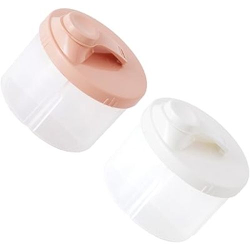 TOYANDONA 2pcs Rotating Formula Container Portable Milk Powder Dispenser for Convenient Travel Storage with Design White Pink