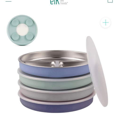 7.8" Stainless Steel Divided Plates with Suction Sleeve