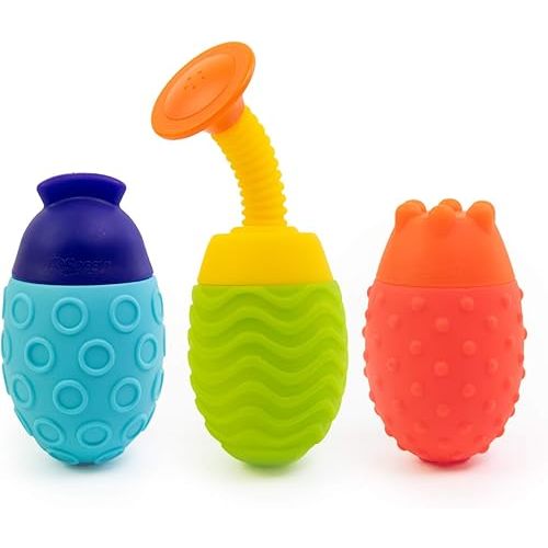 Sassy Easy Squeezies Bath Toys 3Piece Set that Encourage Stem Learning