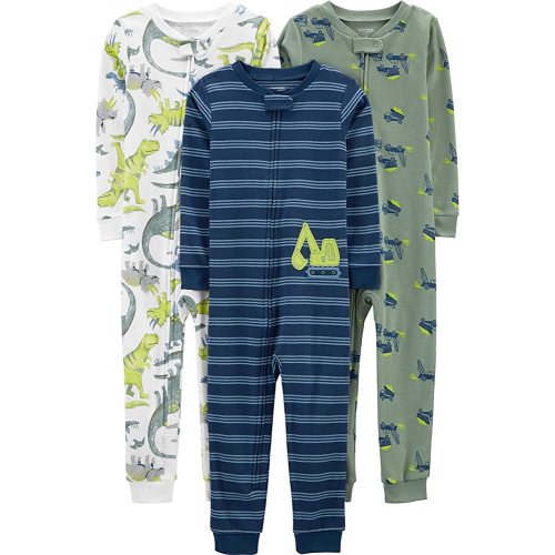 Simple Joys by Carter's baby-boys 3-pack Snug Fit Footless Cotton Pajamas