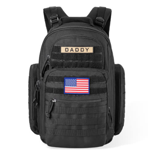 SHARKMOUTH Diaper Bag Backpack for Dad and Mom, Military Molle diaper Pack with Insulated Bottle Holders and Wipe Pocket