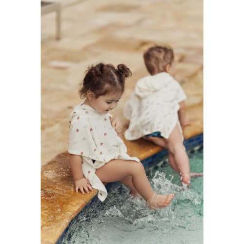 Printed Terry Poncho Mauve/Cream - Bebe Bella | Maisonette