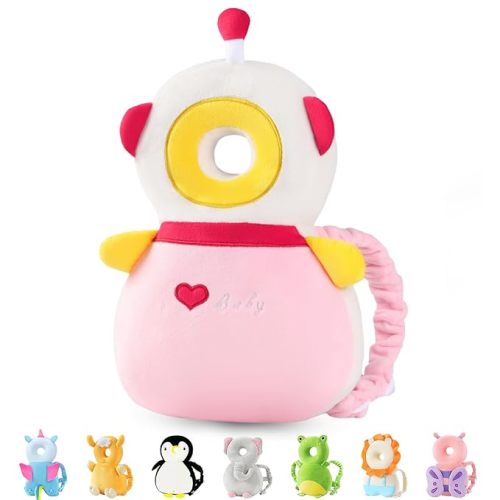 JunNeng Baby Head Protector Backpack, Toddler Walking Fall Head Protection, Orange Cogri