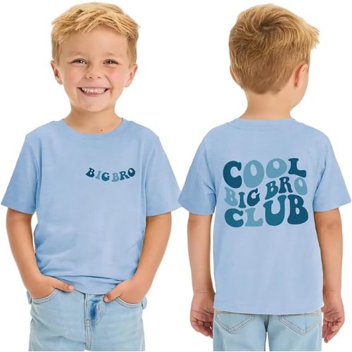 Big Brother T-Shirts Toddler Boys Cool Big Bro Club Tee Tops Sibling Reveal Shirt Big Brother Gifts for Toddler Boy