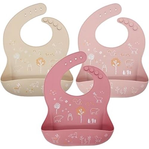 Silicone Bibs For Babies-3 Silicone Baby Bibs, Baby Bibs For Eating, Silicone, Washable Bibs, Feeding bibs, silicone bib,