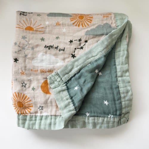 Muslin Catholic Blanket | Moon & Stars