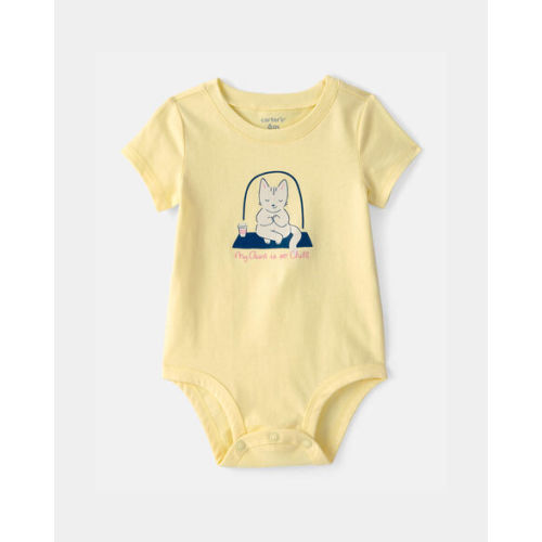 Baby 'My Aunt Is So Chill' Cat Graphic Bodysuit - Yellow - Carter's | Carter's
