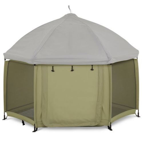 Dream On Me Pop Up Children Playpen Easy Set-Up- Indoor Play House and Outdoor Play Tent with Canopy Cover, Taupe Green