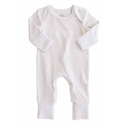 Personalized Full Length Snap Romper | Light Sand