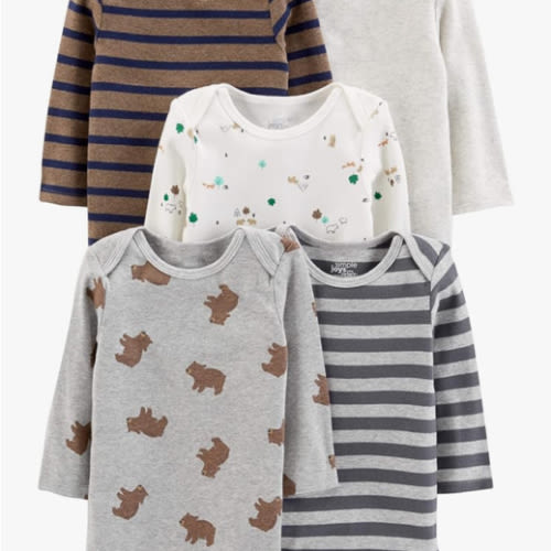 Simple Joys by Carter's Baby-Boys Long-Sleeve Bodysuit Pack of 5Bodysuit