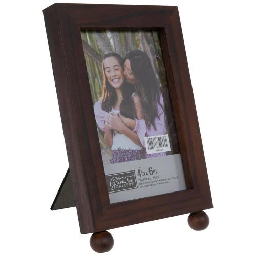 Brown Wood Picture Frame With Feet - 4" x 6"