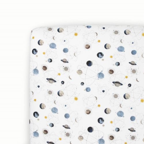 Little Unicorn Premium Stretch Knit Crib Sheet |Super Soft with Optimal Stretch (Planets)