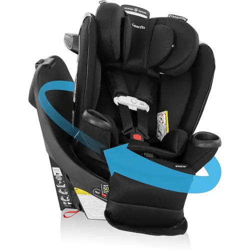 Evenflo Gold Revolve360 Extend All-in-One Rotational Car Seat with SensorSafe (Onyx Black)