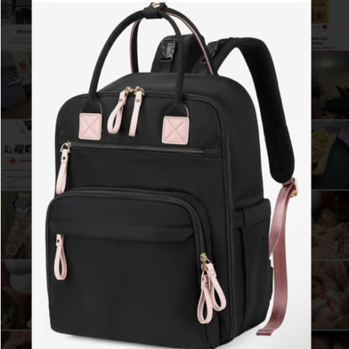 18 Pockets Large Diaper Bag Backpack with 4 Insulated Pockets and Stroller Clips, Baby Shower Essentials (Black, Large)