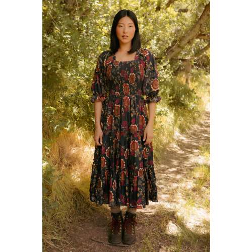 Madeline Dress in Moody Sunflower