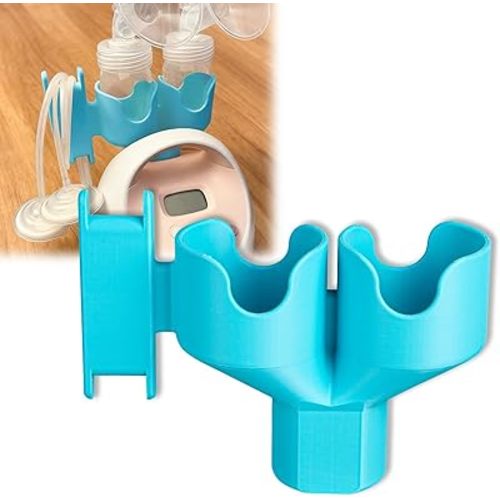 Bottle Holder for Spectra S1 & S2, Dual Organizer with Hose Management Compatible with Spectra New/Old Bottle, Space-Saving & Easy Installation (Blue, New Breast Pump)